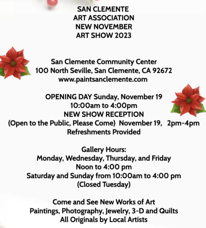 November 2023 Art Show – San Clemente Art Association